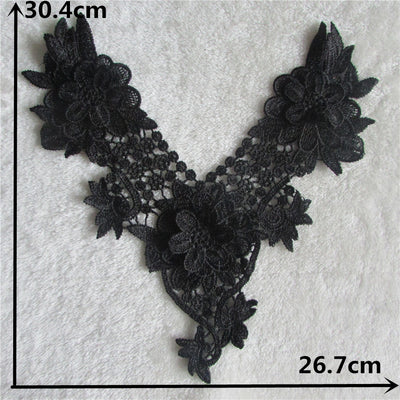 Cuello Bordado Venecia con Lentejuelas y Encaje Floral Aplicado - Image 6