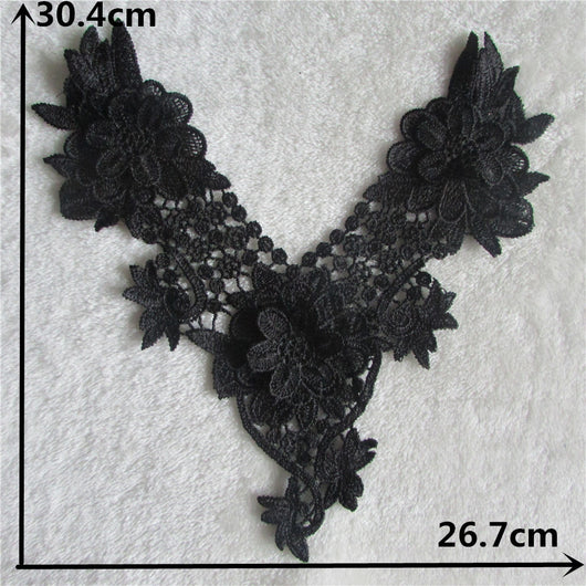 Cuello Bordado Venecia con Lentejuelas y Encaje Floral Aplicado - Image 6