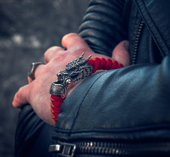 Pulsera Tejida Cuerda Dragón Zodiaco Chino