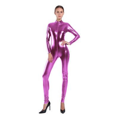 Enterizo de Cuero Sintético Brillante para Mujer - Image 27