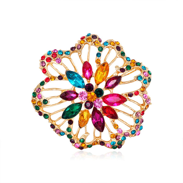 Broche Floral Vintage con Cristales de Colores - Image 4