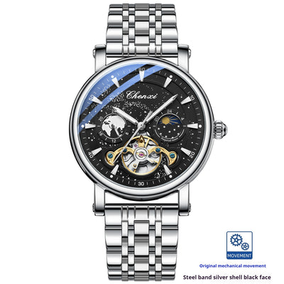 Reloj Mecánico Tourbillon Hueco Fase Lunar Xinghe con Esfera Luminosa - Image 8