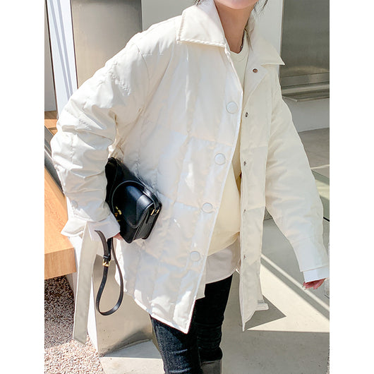 Chaqueta de Plumas de Pato Blanca Suelta - Image 11