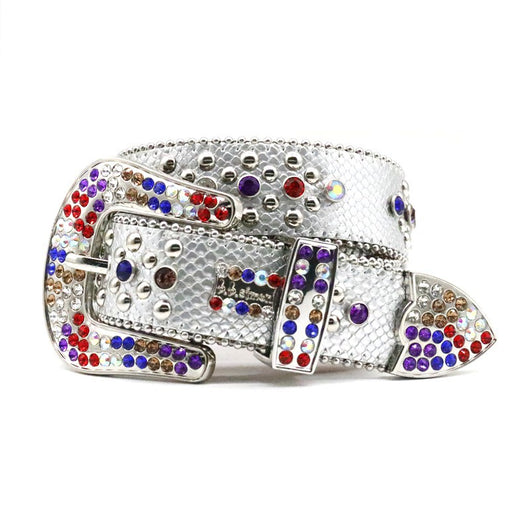Cinturón de Cuero para Hombre con Diseño de Serpiente y Cristales Brillantes Hecho a Mano - Image 7