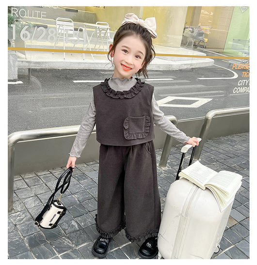 Conjunto de Tres Piezas: Chaleco Stringy Selvedge Fashionable para Niñas - Image 16
