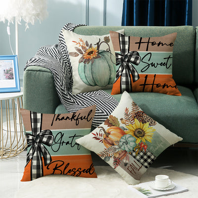 Fundas de Cojín Otoño Calabaza Home Sweet Home 18x18 - Decoración Acción de Gracias - Image 5