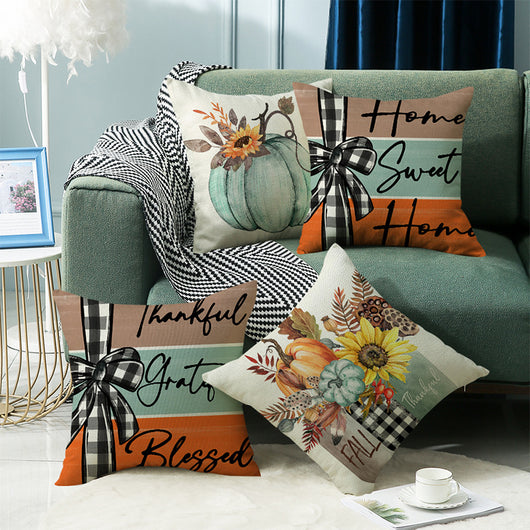 Fundas de Cojín Otoño Calabaza Home Sweet Home 18x18 - Decoración Acción de Gracias - Image 5