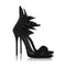 Sandalias de Tacón Stiletto con Pedrería y Puntera Abierta en Gamuza