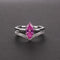 Plateado Horse Eye Ring Artificial Sapphire Rosado 5