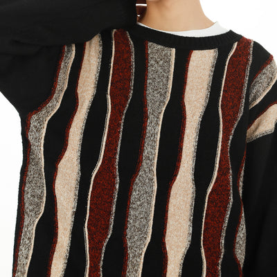 Suéter Retro de Rayas Cuello Redondo Unisex - Image 4