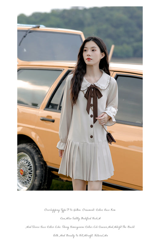 Vestido Largo Elegante con Mangas Largas Estilo Universitario para Mujer - Image 13