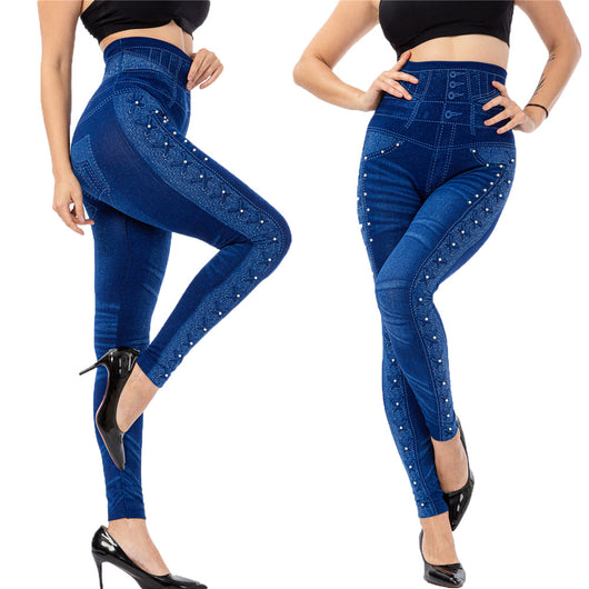 Pantalones Capri Ajustados de Cintura Alta con Detalles Brillantes - Image 31