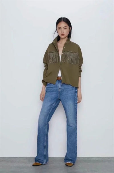 Chaqueta con Diseño de Borlas para Mujer - Image 4