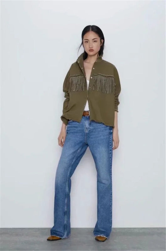 Chaqueta con Diseño de Borlas para Mujer - Image 4