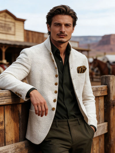 Chaqueta Retro Tweed para Hombre - Estilo Casual Sofisticado - Image 10