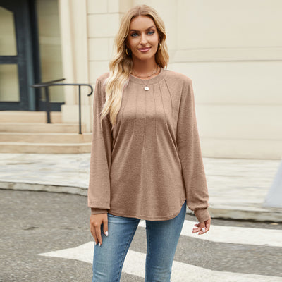 Camiseta Holgada de Cuello Redondo y Manga Larga para Mujer - Image 18