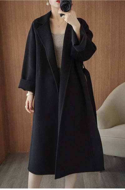 Abrigo Reversible de Cachemira para Mujer - Largo Suelto Oversize - Image 24