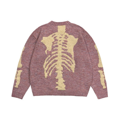 Suéter Tejido Holgado con Diseño de Calavera para Uso Casual - Image 5