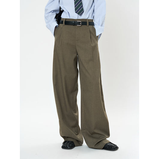 Pantalones Casuales Rectos con Corte Vertical y Acabado Liso - Image 8