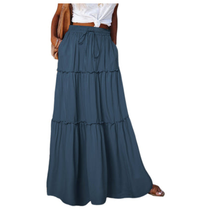 Vestido Maxi Plisado de Cintura Alta Elástica para Mujer - Image 15