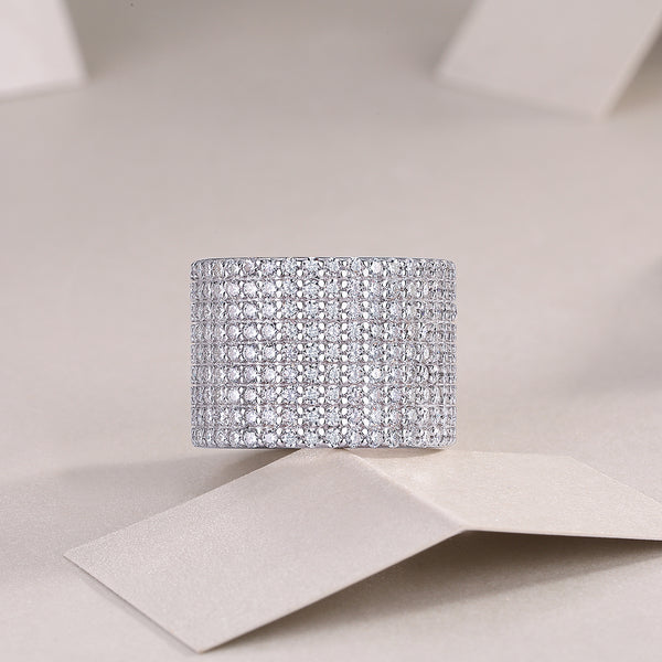 Juego de Anillos de Boda Bright Stars con Moissanita Premium en Plata S925 y Baño de Platino - Image 5