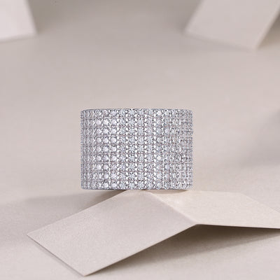 Juego de Anillos de Boda Bright Stars con Moissanita Premium en Plata S925 y Baño de Platino - Image 5