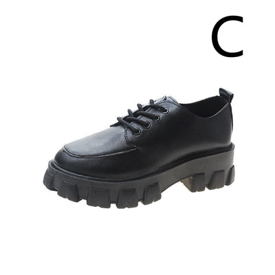 Zapatos Plataforma Estilo Universitario en Cuero Negro - Image 4