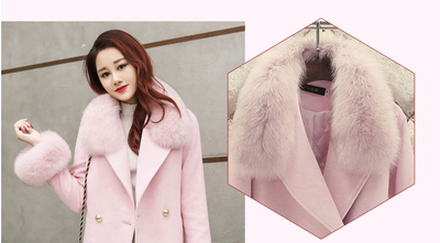 Abrigo de Lana Gruesa Alargado con Cuello de Piel Ajustado - Image 9