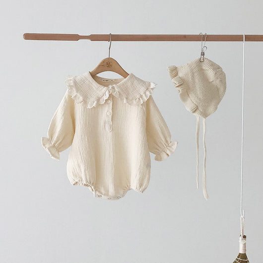 Vestido Princesa Mori con Cuello de Hoja de Loto - Mono Largo Liso para Niña - Image 10