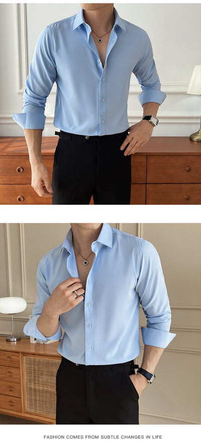Camisa de Negocios Manga Larga Multicolor para Hombre - Image 20