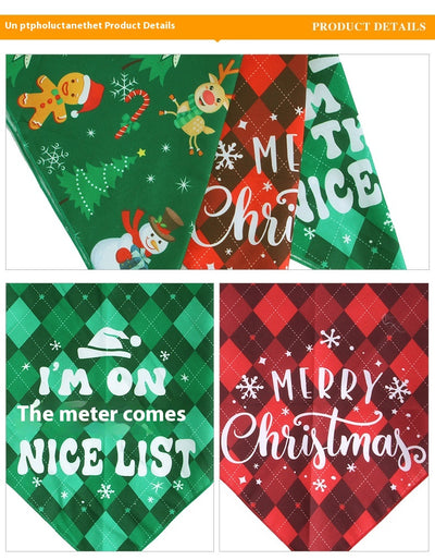 Babero Triangular Navideño para Mascotas - Toalla Absorbente para Perros - Image 16