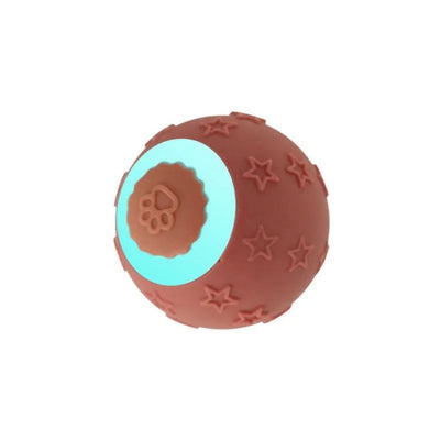 Blue smart ball cat toy with a glowing paw print and star patterns for interactive pet play. - Image 8