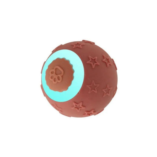 Blue smart ball cat toy with a glowing paw print and star patterns for interactive pet play. - Image 8