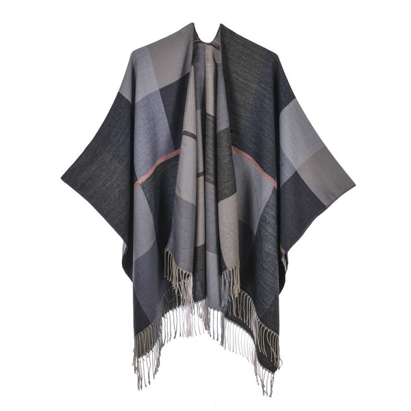 Chal Retro Grueso y Cálido con Textura Jacquard - Estilo Vintage Elegante - Image 16