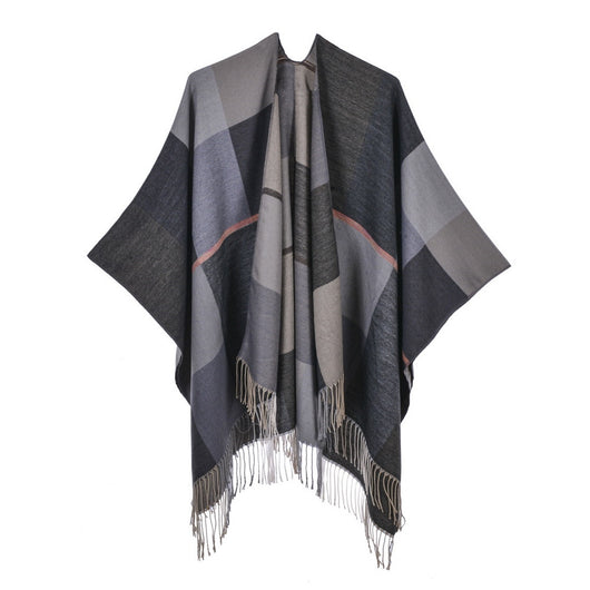 Chal Retro Grueso y Cálido con Textura Jacquard - Estilo Vintage Elegante - Image 16