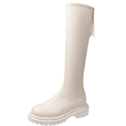 Botas Altas Estilo Coreano de Terciopelo con Plataforma Elevada - Image 2