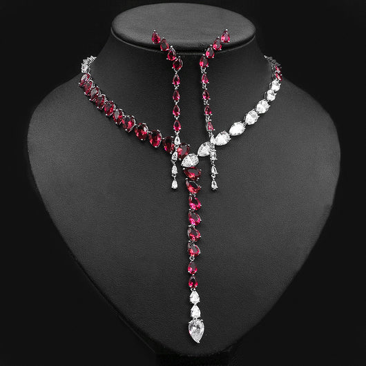 Conjunto de Collar y Aretes con Corazón de Gota - Diseño Bicolor - Image 11