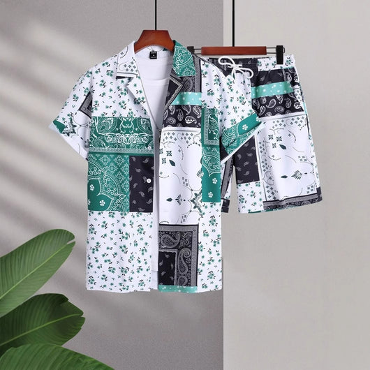 Conjunto Retro 2 Piezas: Playera y Shorts Estampado 3D Contraste - Image 3