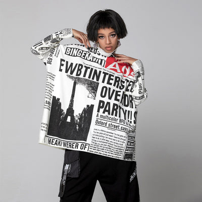 Suéter Tejido Mujer con Estampado de Letras - Corte Slim Talla Grande - Image 3