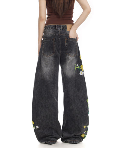 Jeans Curve con Bordado Floral y Botánico - Image 6