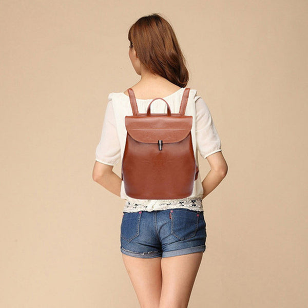 Mochila de Cuero para Mujer - Bolso Convertible 4 en 1 con Billetera