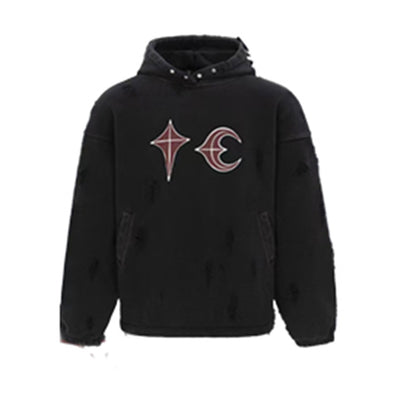 Sudadera con Capucha Desgastada y Lavada - Estilo Casual Destruido - Image 3