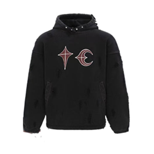 Sudadera con Capucha Desgastada y Lavada - Estilo Casual Destruido - Image 3