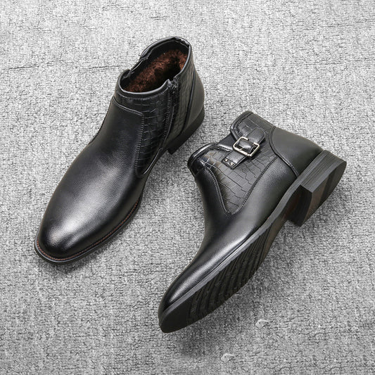 Botas de Invierno para Hombre con Cierre Lateral y Forro Cálido