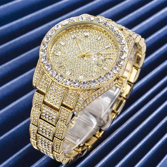 Reloj de Lujo con Diamantes y Esfera Grande
