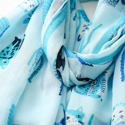Pañuelo de Seda Estampado Paraíso Gatitos Adorables - Image 21