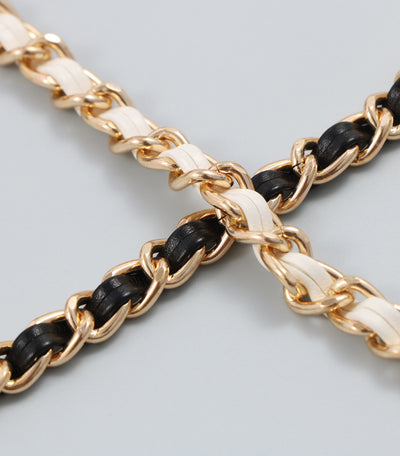 Cinturón de Cadena Trenzada con Diamantes de Metal y Cuero - Image 10