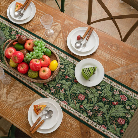Camino de Mesa Jacquard Botánico Yiman Qiyun - Elegancia para tu Hogar