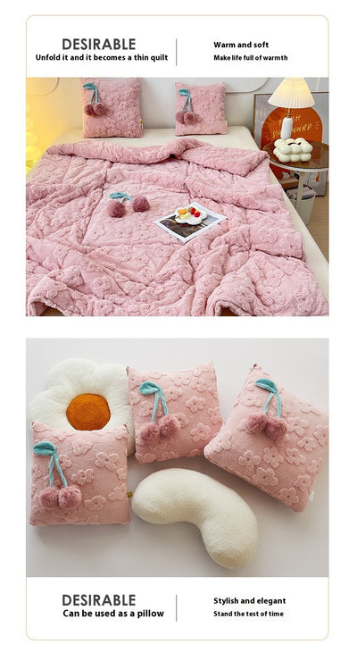 Almohada y Manta 2 en 1 de Felpa Gruesa para Niñas - Image 15