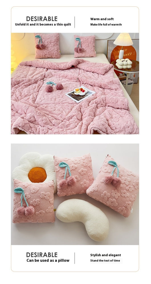 Almohada y Manta 2 en 1 de Felpa Gruesa para Niñas - Image 15